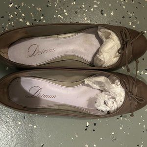 Delman Quilted Leather Ballet Flat Shoe